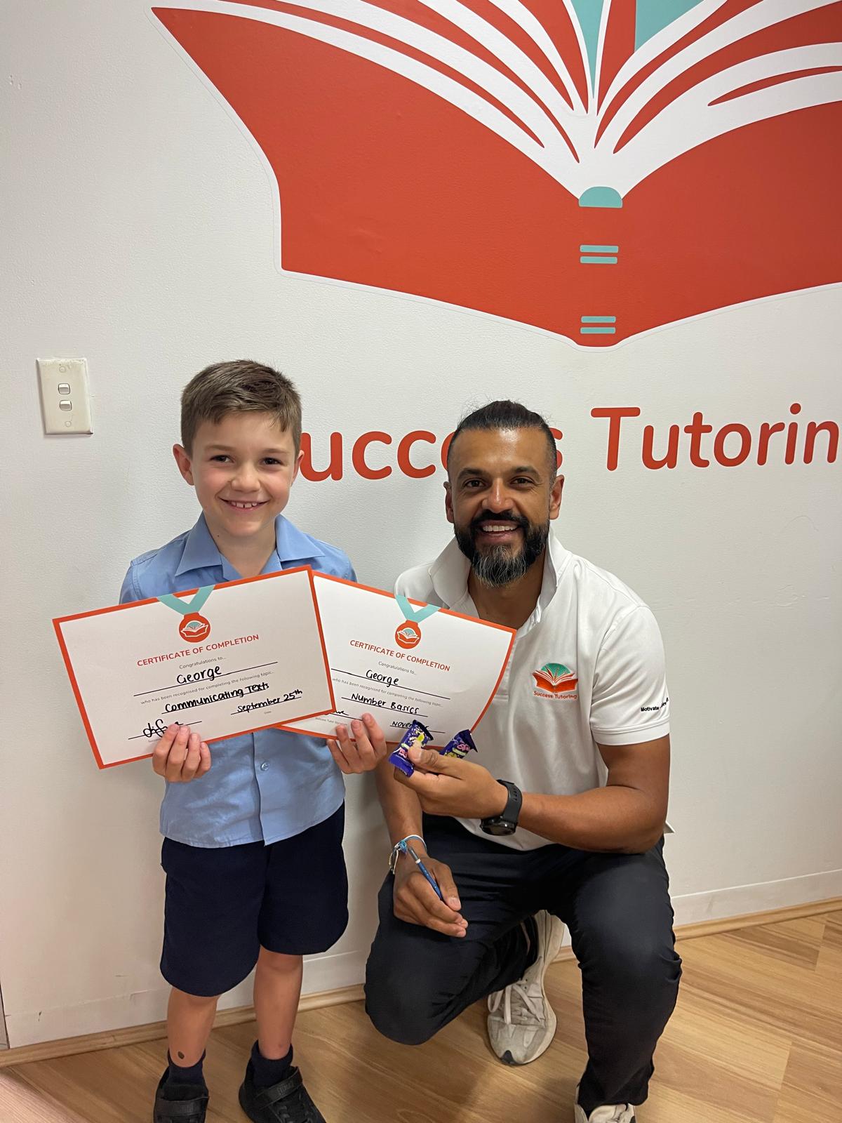 Center Director with student